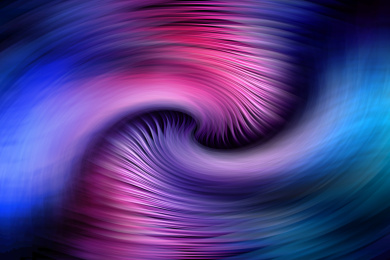 3d渲染扭曲的线、色彩、抽象、未来派背景