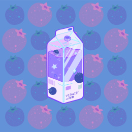 蓝莓生机牛奶