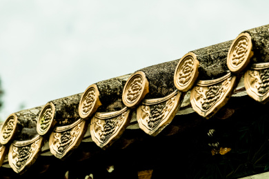 中国广东省佛山市顺德区清晖园古建筑屋檐