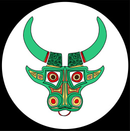 牛年吉祥矢量牛头图腾图案