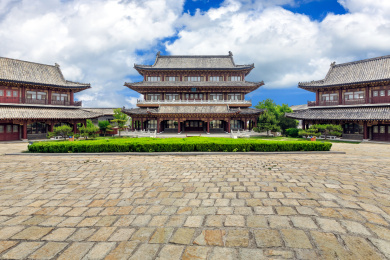 山东省安丘齐鲁酒地青龙小镇观音阁中式建