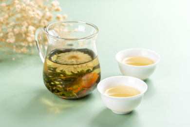 蒲公英菊花茶特写 蒲公英茶