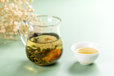 蒲公英菊花茶特写 蒲公英茶