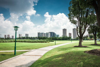 江苏省昆山市时代公园城市风光