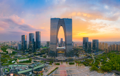 中国江苏省苏州工业园区CBD城市风光