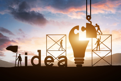 剪影人物团队合作