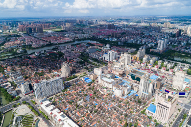 南通市市中心航拍摄影