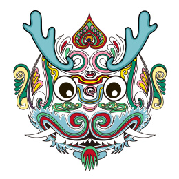 神兽吉祥图案龙图腾 矢量标志