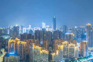 中国重庆江北城市夜景风光