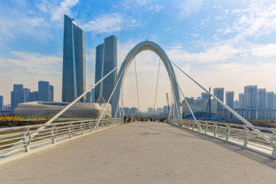 南京眼步行街和南京双子塔景观