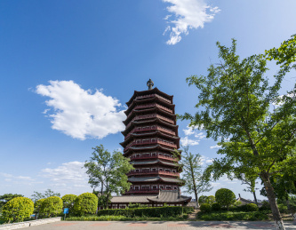 北京园博园永定塔夏季风光
