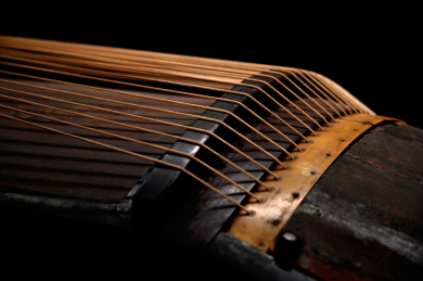 中国古琴局部细节特写