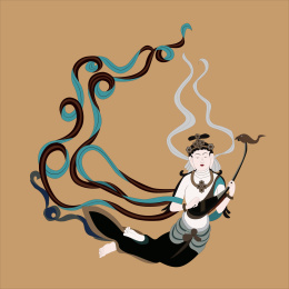 敦煌壁画飞天乐伎