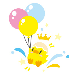 可爱的小鸭子和气球