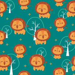 无缝拼接狮子图案