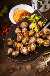 中国东北特色烧烤碳烤毛蚶