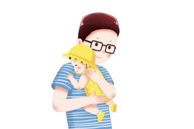 爸爸抱着小婴儿 父亲节