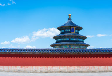 北京天坛公园祈年殿红墙内的祈年殿古建筑