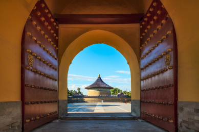 北京天坛公园皇穹宇古建筑风光