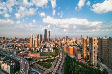 辽宁沈阳西塔市府大路立交桥风光