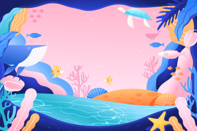 海洋日矢量插画
