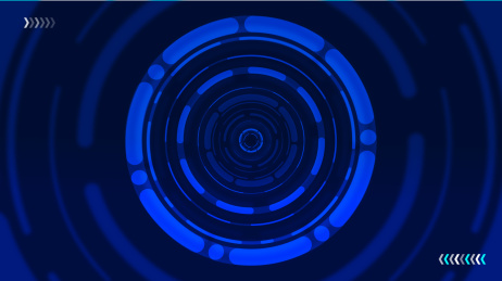 蓝色圆圈组成的旋转光环,科幻感背景.