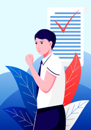 高考加油的男学生