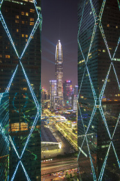 中国广东深圳福田CBD辉煌城市夜景