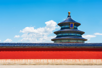 北京天坛公园祈年殿红墙内的祈年殿古建筑