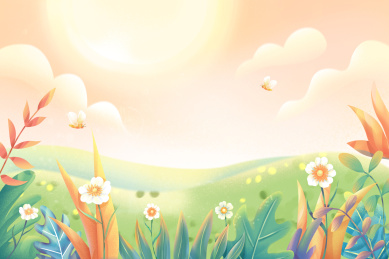 草地场景插画 草地