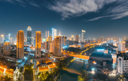 中国江苏省无锡市城市夜景