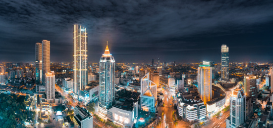 中国江苏省无锡市城市夜景