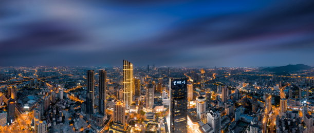 中国江苏省无锡市城市夜景