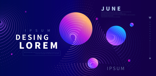 矢量旋涡光球科技感粒子海报