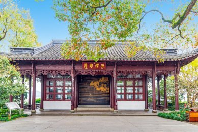 杭州西湖小瀛洲三潭印月建筑景观