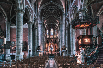 欧洲比利时根特教堂内部