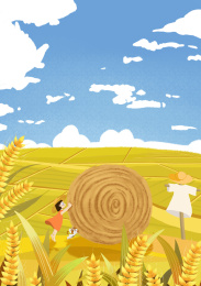 儿童插画二十四节气-芒种