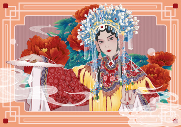 戏曲京剧人物插画