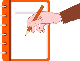 白色背景上手拿着文件签字