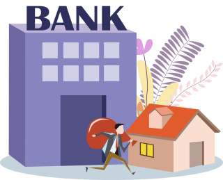 购房补贴房产概念插画