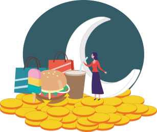 夜经济概念插画