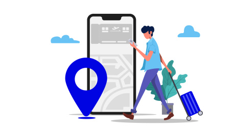 查询航班的男人