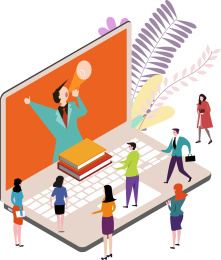 职场教育培训学习概念插画