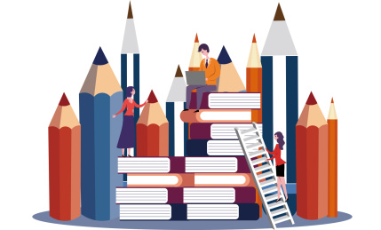 职场教育培训学习概念插画