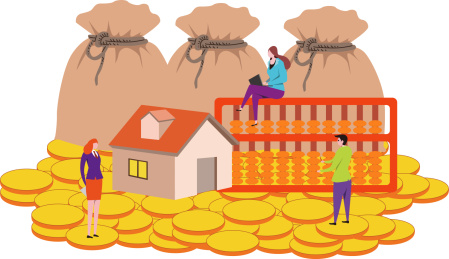 买房投资金融概念插画
