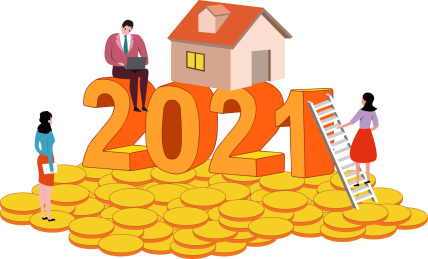 买房投资金融概念插画