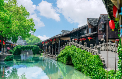 绍兴市安昌古镇老街道景观