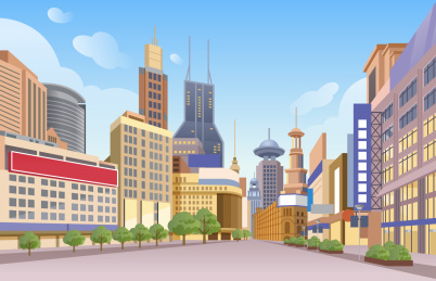 上海南京路步行街插画