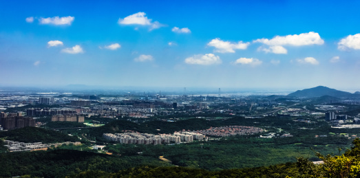 江苏省南京市栖霞区尧化门高楼建筑巨幅全景
