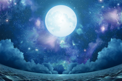 夜晚的星星和月亮产品展台